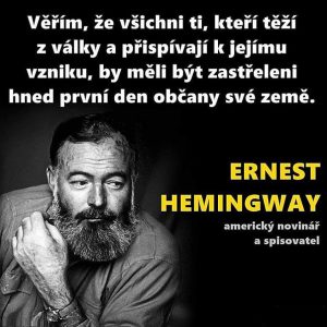 Ernst Hemingway o válce