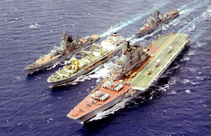 Ruská flotila vedená válečnou lodí admirála Gorškova